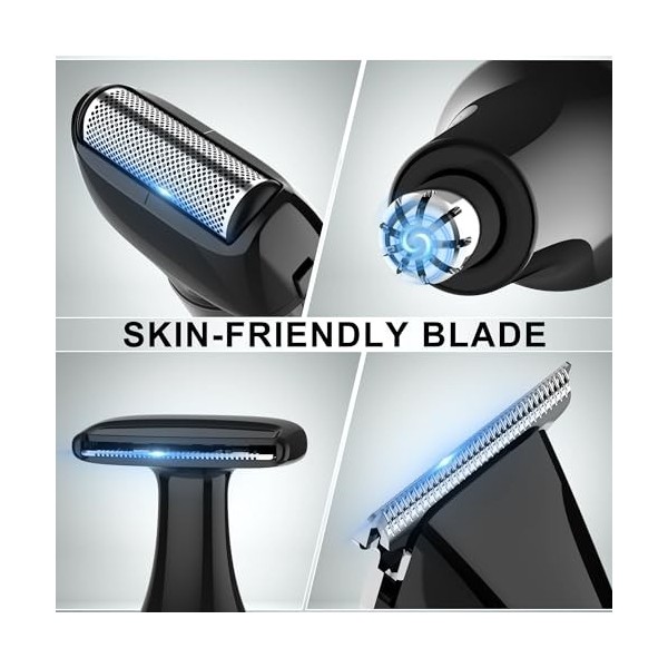 Hatteker Tondeuse Corps électrique Rasoir pour le dos Homme avec bras extensible Rasoir dorsal ajustable du corps,visage,bras