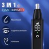Oneyus Tondeuse nasale rechargeable 3 en 1 pour homme et femme - Affichage LED - Multifonction - Sans douleur - IPX7 - Lames 