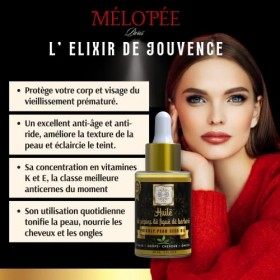 Huile de Pépins de Figue de Barbarie BIO certifiée, pure et naturelle, pressée à froid pour un soin visage-cou-cheveux-ongles