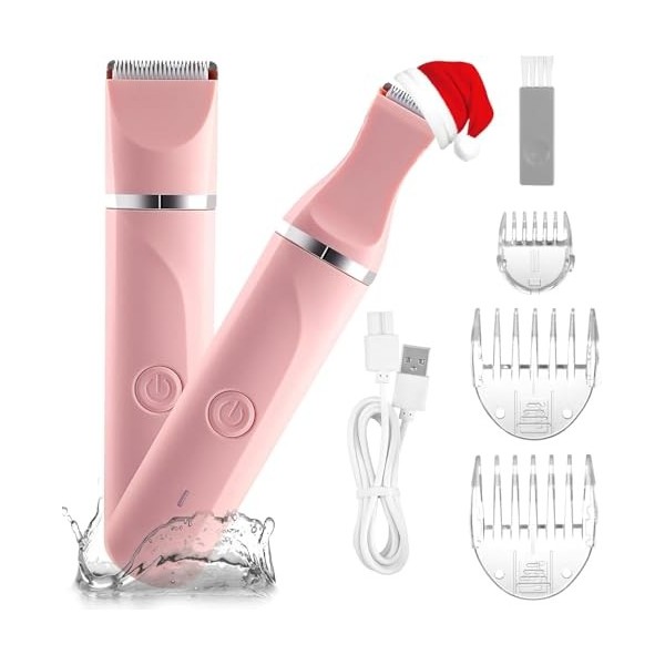 Rasoir Électrique Femme, Tondeuse Femme Intime,Tondeuse Bikini Femme, 2 en 1 Rasoir Femme Électrique,Zone Intime, Rechargeabl
