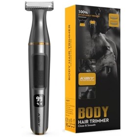 Kibiy Bodygroom Rasoir intime pour homme, pour le visage, le corps et les parties intimes avec affichage LED, étanche IPX7, r