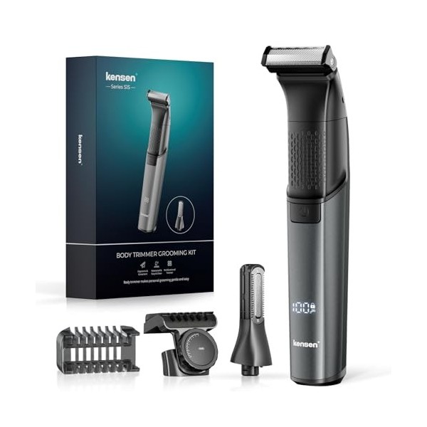 Tondeuse Corps Homme Kensen Tondeuse Intime Homme Autonomie de 160 mins Rasoir Electriques Homme Corps Type-C Rasoir Intime H
