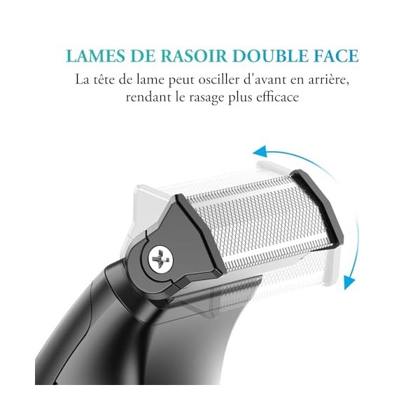 Tondeuse Corps Homme Kensen Tondeuse Intime Homme Autonomie de 160 mins Rasoir Electriques Homme Corps Type-C Rasoir Intime H