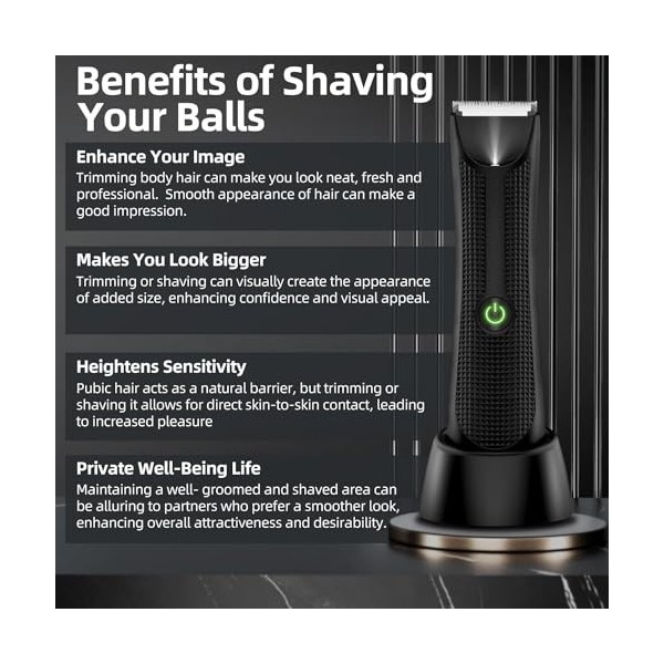 elestyle Cortapelos Eléctrico Zona Íntima y Cuerpo para Hombres, Maquinilla de Afeitar Versátil para Hombres 02