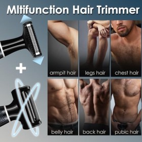 ULAIDO Tondeuse électrique pour homme - Tondeuse à poils pubiens - Étanche - Pour tout le corps et les personnes privées - Av