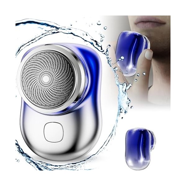 Zynewa Mini Rasoir Electriques Hommes, Rasoir de Voyage Portable Tondeuse à Barbe, Rasoir Humide et Sec Rasoir rechargeable U