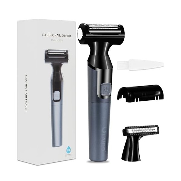 ULAIDO Tondeuse électrique pubienne pour homme, imperméable, pour corps mouillé/sec, pour tout le corps et les personnes priv