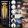 Hatteker Kit Tondeuse à Barbe Professionnel Avec Zero Gap T-Blade Tondeuse Rasoir Électrique Pour Le Nez Oreille Barbe Hommes