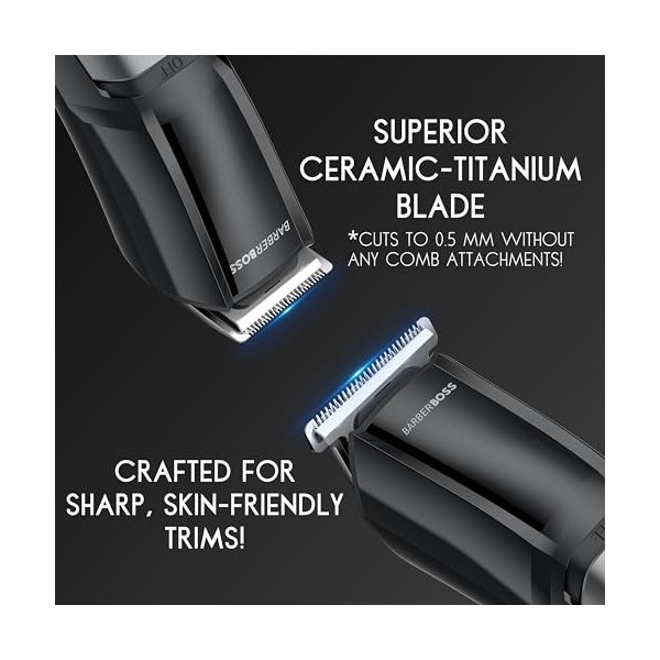 BarberBoss Kits de toilettage 3 en 1 pour homme, tondeuse à barbe pour homme, tondeuse à cheveux pour homme, tondeuse sans fi
