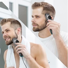 Cecotec Barbier avec cadran de réglage Bamba PrecisionCare AllDrive Pro. 75 min dautonomie, 19 réglages de 1 à 10 mm, lames 