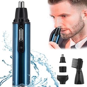 Tondeuse à Poils de Nez, Tondeuse à Poils de Nez USB Rechargeable sans Fil Portable 400 MAh Tondeuse à Sourcils et Barbe Bleu