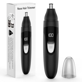 Tondeuse à poils de nez, rechargeable sans fil indolore oreille,pour homme et femme, voyant lumineux, lames à double bord pou