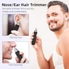Tondeuse pour les poils du nez, tondeuse professionnelle indolore pour les oreilles et le visage, rechargeable par Type-C, av