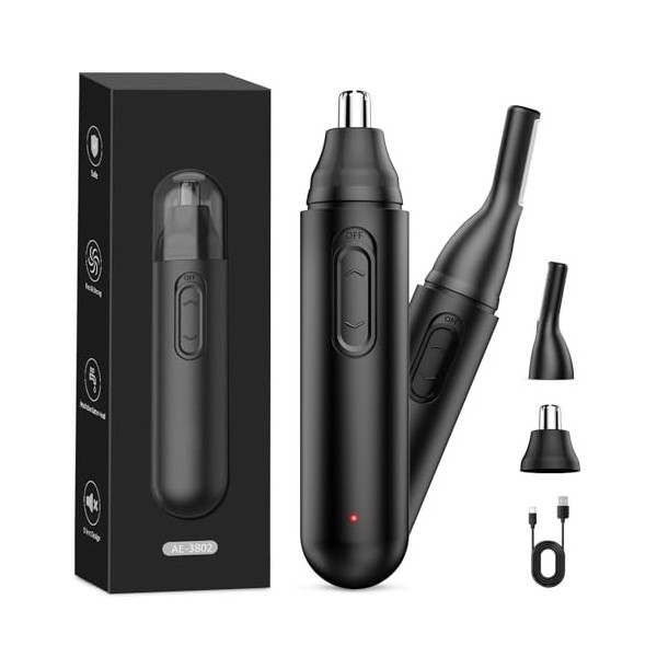 coupe poils nez et oreilles rasoir poils nez et oreilles étanche IPX7 rechargeable USB