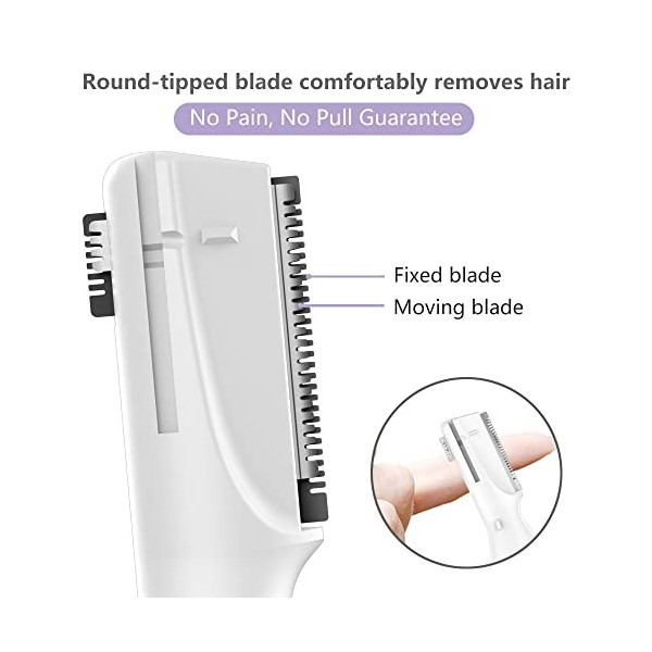 Tondeuse à Sourcils Perfectionnée, Funstant électrique Tondeuse Cheveux Visage avec Peigne, Précision Rasoir Cheveux Sourcil 