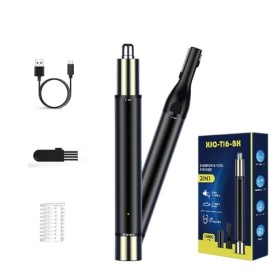 Tondeuse à cheveux rechargeable 2 en 1 pour sourcils et poils du visage étanche IPX7 avec double lames de 10 000 tr/min