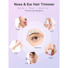 Tondeuse à poils faciaux pour femme, sans fil, rechargeable par USB-Type C