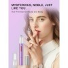 Tondeuse pour nez, oreilles et sourcils rechargeable et indolore, IPX7 étanche, double lames, portable, violet