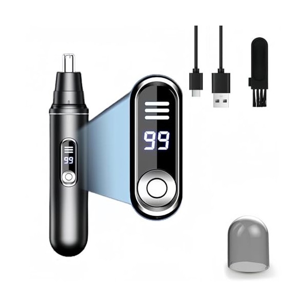 Tondeuse Nez, Tondeuse Nez Oreilles Homme, Tondeuse Nez Rechargeable Par USB Indolore, Rasoir Nez Homme du Visage, Coupe Poil