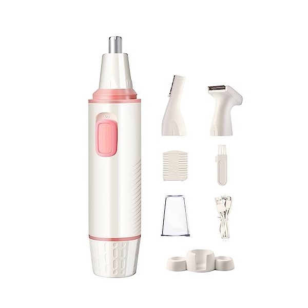 Tondeuse pour poils de nez, rechargeable par USB, 3 en 1, avec double lames de coupe, sourcils professionnels indolores et to