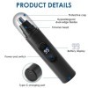 LANAFAY Tondeuse noire pour poils de nez 125 x 25 x 25 mm, outil de coupe doreille et de sourcils avec lumière LED, recharge