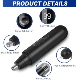AOGOE Tondeuse Nez Oreilles, Tondeuse Nez Rechargeable Par USB Indolore, Coupe Poils Nez et Oreilles Portable Tondeuse Nez Re