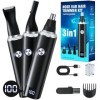 Tondeuse Nez, 3 en 1 Tondeuse Nez Oreilles Homme, Indolore Rasoir Nez Homme, USB Rechargeable Tondeuse Nez Homme pour le Nez,