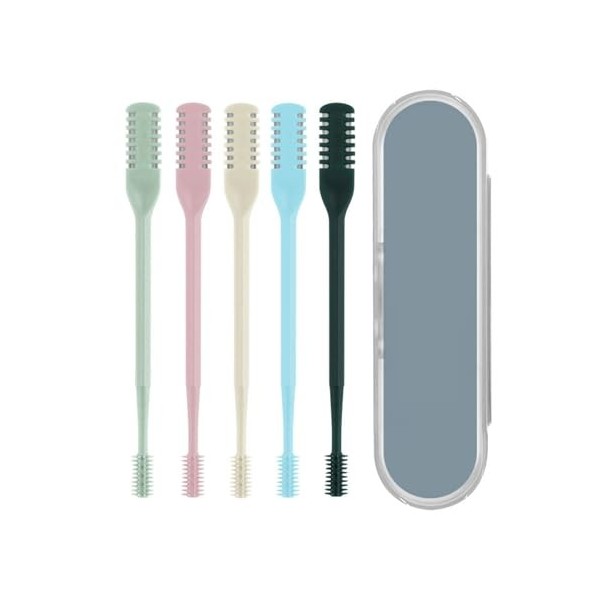 MUNSKT 5Pcs 2-in-1 Tondeuse manuelle rotative à double face, coupe-poils nasal à 360° avec boîte de rangement, outil dépilat