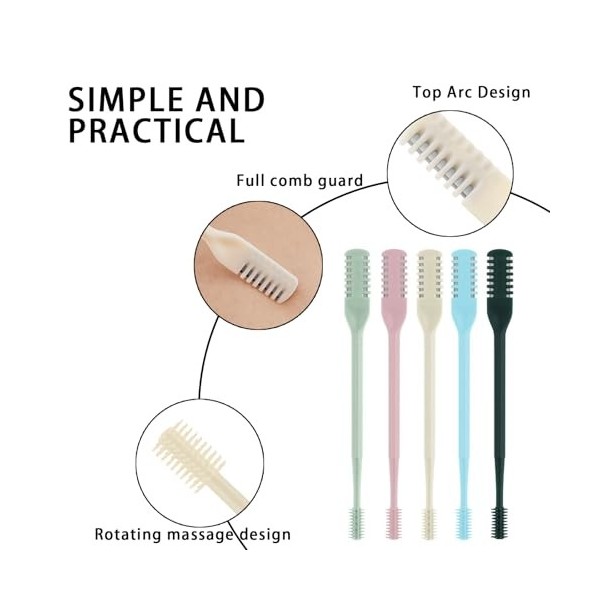 MUNSKT 5Pcs 2-in-1 Tondeuse manuelle rotative à double face, coupe-poils nasal à 360° avec boîte de rangement, outil dépilat