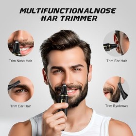 Brigin Tondeuse à cheveux pour le nez professionnel sans douleur rechargeable étanche IPX7 et facile à nettoyer,Rechargeable 