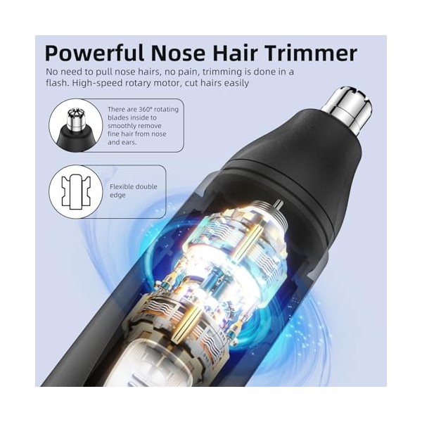 Professionnelle Recharge Tondeuse pour les poils du nez, tondeuse professionnelle indolore pour les oreilles et le visage, re