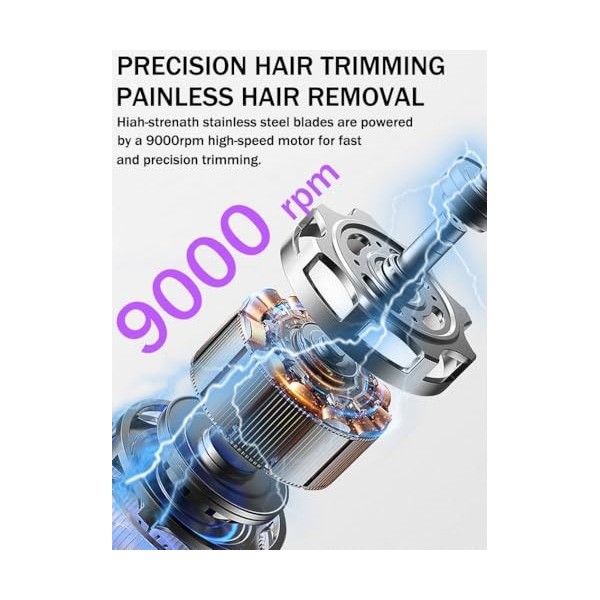Tondeuse Nez, 3-En-1 Tondeuse nez oreilles et sourcils USB Rechargeable Tondeuse à Sourcils électrique Pour Homme Et Femme, I