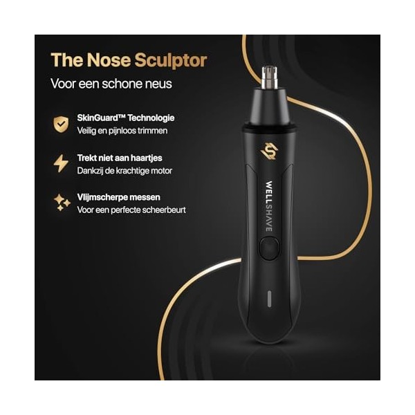 Wellshave Tondeuse nasale Basic - Tondeuse Sourcils et Oreilles - Tondeuse à Cheveux Nez pour Homme