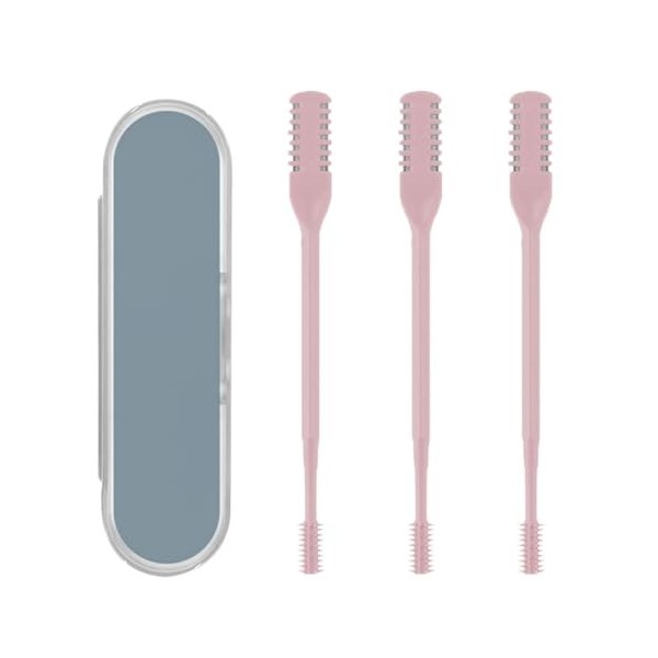 3 pièces Coupe cheveux Nasal,Rotatif à 360 Degrés Outil dÉpilation Manuelle Portable pour Narines pour Hommes et Femmes Ros