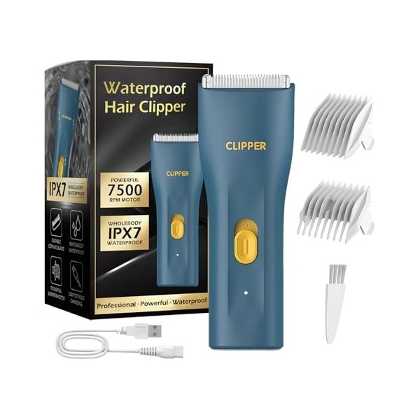 Tondeuse Corps Étanche,Tondeuse Intime Homme,Asoir Electriques,Tondeuse Cheveux Hommes,Tondeuse Barbe,Étanche Ipx7 Rechargeab