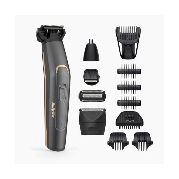 BaByliss - MT987E - Tondeuse multi-usages Graphite Precision 12 en 1- Sans fil - Lame en graphite ultra-durable - Waterproof 