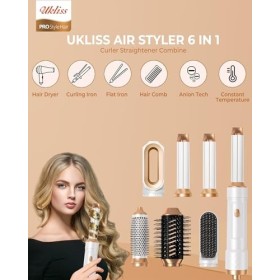 Hair Styler brosse à air chaud 6 en 1, Hot Air Brush