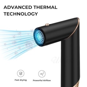 UKLISS Brosse Soufflante 5 en 1 Airstyler & Ionique Brosse Chauffante Brushing Sèche-cheveux Ionique Set, Noir, DE02