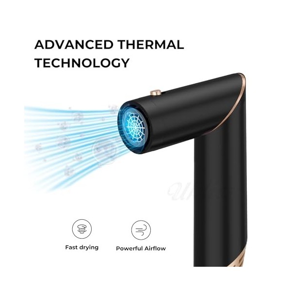 UKLISS Brosse Soufflante 5 en 1 Airstyler & Ionique Brosse Chauffante Brushing Sèche-cheveux Ionique Set, Noir, DE02