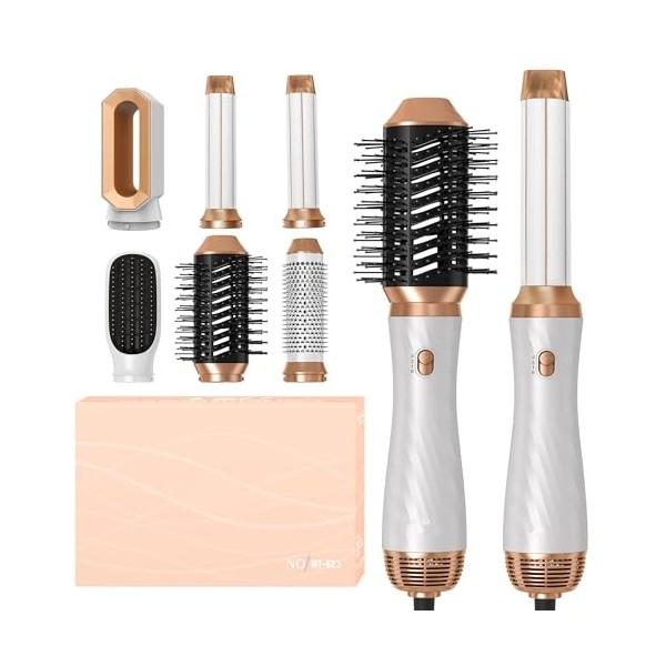 Magic Styler 6 en 1 – Coiffeur Magic Air Styler avec lisseur de boucles, volumisant, lisse et sèche-cheveux pour coiffage, br