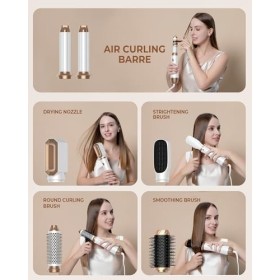 Magic Styler 6 en 1 – Coiffeur Magic Air Styler avec lisseur de boucles, volumisant, lisse et sèche-cheveux pour coiffage, br