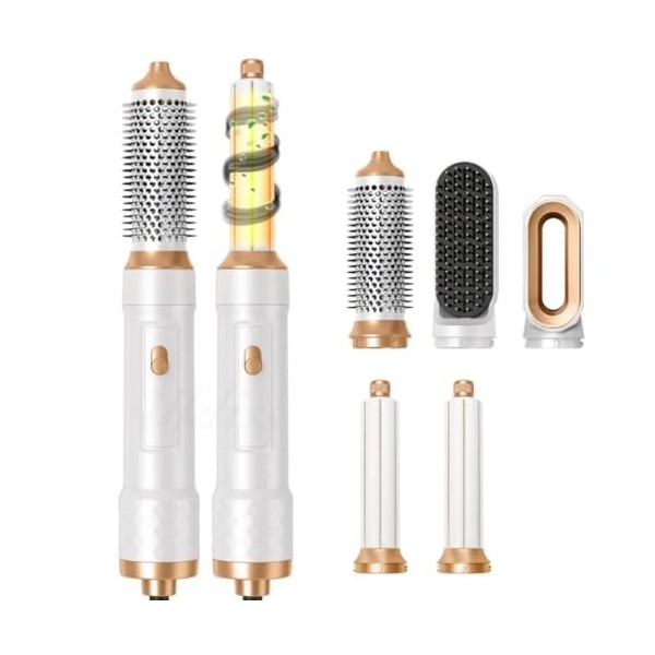 Mégaliss pro 5 en 1 Air Styler, Brosse Soufflante Hair Styler avec 5 Accessoires, Sèche Cheveux, Brosse Souflante, Airflow Fe