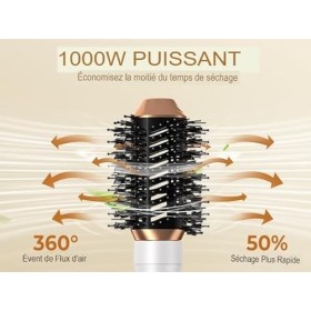 Mégaliss pro 5 en 1 Air Styler, Brosse Soufflante Hair Styler avec 5 Accessoires, Sèche Cheveux, Brosse Souflante, Airflow Fe