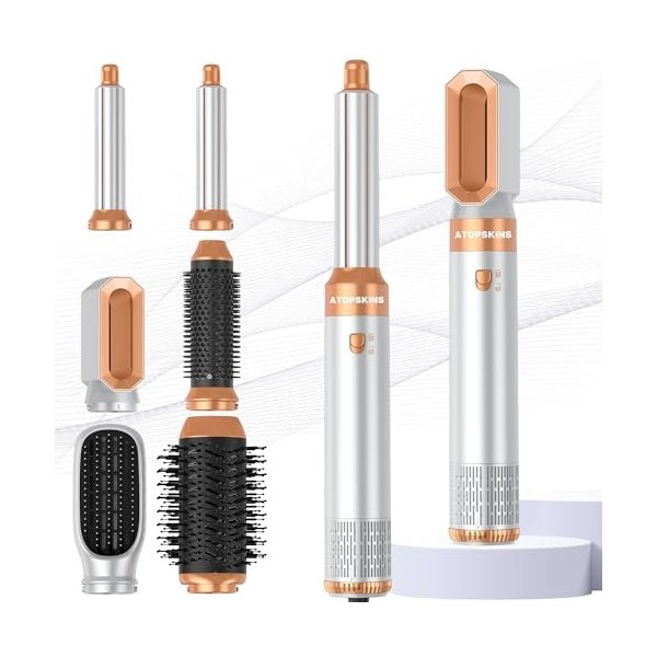 Air Styler 6 In 1 Hair Styler avec Seche Cheveux, Brosse Soufflante, Boucleur a Air, Brushing Brosse Soufflante, Brosse Lissa