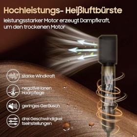 5 en 1 avec sèche-cheveux à brosse ronde, brosse à cheveux, brosse à air chaud, brosse thermique, fer à friser Airflow, autom