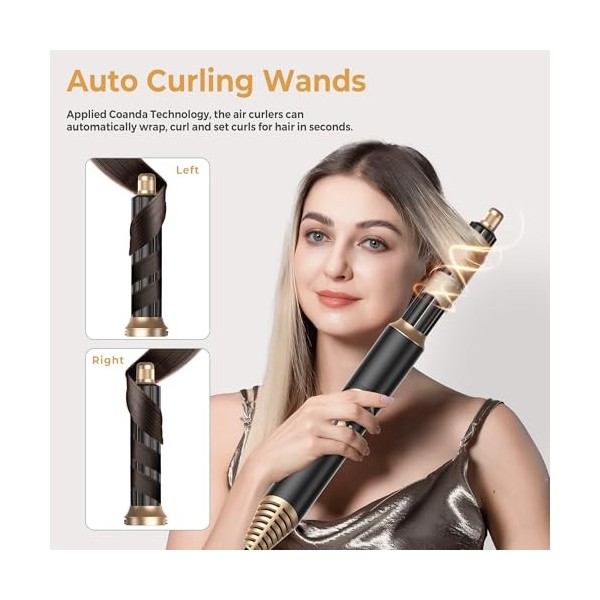 Airstyler 5 en 1 Sèche Cheveux Brosse Soufflante & Ionique Brosse Chauffante Brushing Boucleur a Cheveux Peigne Chauffant Lis