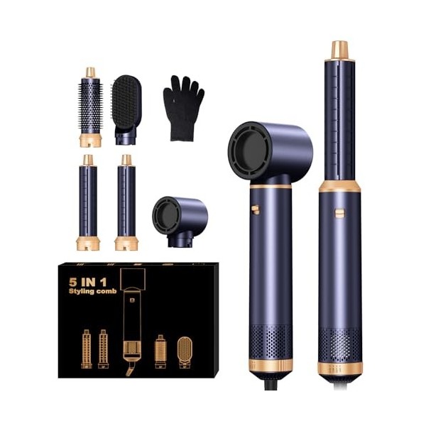 Air Styler 5 en 1,UMIGA1000W Seche Cheveux Brosse Soufflante, 30mm Air Curl outil de Sèche - Cheveux, Amovible pour le Lissag