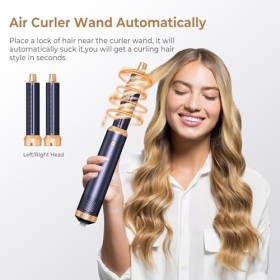 Air Styler 5 en 1,UMIGA1000W Seche Cheveux Brosse Soufflante, 30mm Air Curl outil de Sèche - Cheveux, Amovible pour le Lissag