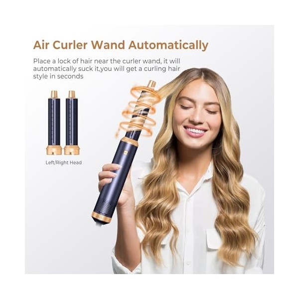 Air Styler 5 en 1,UMIGA1000W Seche Cheveux Brosse Soufflante, 30mm Air Curl outil de Sèche - Cheveux, Amovible pour le Lissag