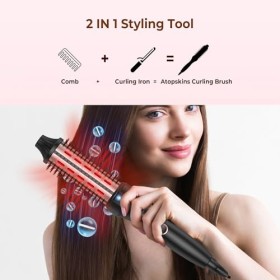 Thermal Brush Brosse thermique infrarouge 38mm Brosse thermique ronde 120-200℃, Heat Brush Double tension Augmenter le volume